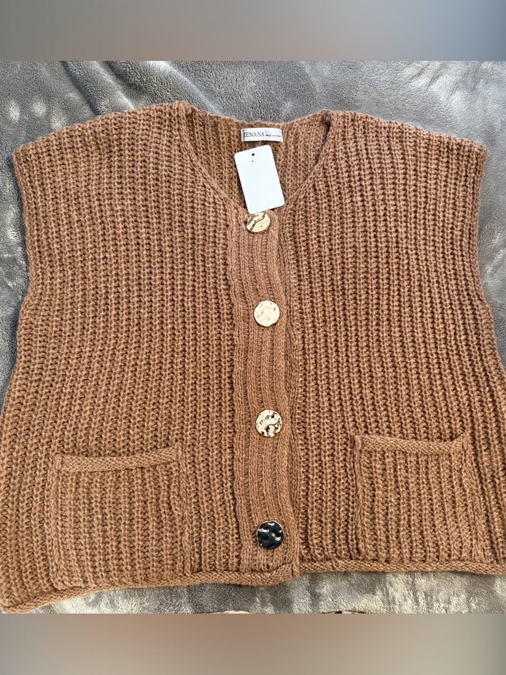 Zenana Outfitters Knit Button-Front Vest